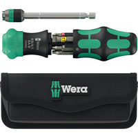 Wera Kraftform Kompakt 26 RA-R con bolsa, Conjuntos de bits negro/Verde