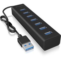 ICY BOX IB-HUB1700-U3 USB 3.2 Gen 1 (3.1 Gen 1) Type-A 5000 Mbit/s Negro, Hub USB negro, USB 3.2 Gen 1 (3.1 Gen 1) Type-A, USB 3.2 Gen 1 (3.1 Gen 1) Type-A, 5000 Mbit/s, Negro, Aluminio, Access, Poder