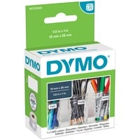 Dymo LW etiquetas auténticas multiusos pequeñas | 13 mm × 25 mm | rollo de 1000 etiquetas con reverso fácil de retirar | autoadhesivas | para etiquetadoras LabelWriter blanco, Blanco, Etiqueta para impresora autoadhesiva, Papel, Desmontable, Rectángulo, LabelWriter