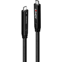 Lindy Cable híbrido USB 3.2 Gen 2 y DP 1.4 tipo C, Cable alargador negro