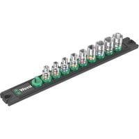Wera Barra magnética para dados A 4 Zyklop Juego de dados para llave de vaso 1/4", Llave de tubo negro/Verde