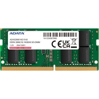 ADATA Premier módulo de memoria 16 GB 1 x 16 GB DDR4, Memoria RAM verde, 16 GB, 1 x 16 GB, DDR4, 2666 MHz, 260-pin SO-DIMM