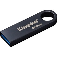 Kingston DataTraveler 64 GB SE9 G3 - Níquel oscuro, Lápiz USB gris oscuro, 64 GB, USB tipo A, 3.2 Gen 1 (3.1 Gen 1), 220 MB/s, Sin tapa, Negro