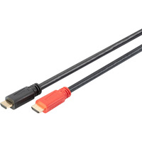 Digitus Cable de conexión HDMI High Speed con Ethernet y amplificador de señal negro
