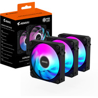 GIGABYTE AORUS EZ CHAIN FAN 120 (3-Pack) Placa base Ventilador 12 cm Negro 3 pieza(s) negro, Ventilador, 12 cm, Negro