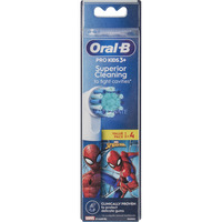 Procter & Gamble Oral-B Kids Spiderman Pack de 4, Cabezal de cepillo blanco, 4 pieza(s), Multicolor, Blanco, Hombre Araña, 3 año(s), Blister