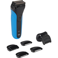 Braun Series 3 310BT Máquina de afeitar de láminas Recortadora Negro, Azul negro/Azul, Máquina de afeitar de láminas, Negro, Azul, Batería, Batería integrada, 30 min, 1 h