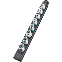 Hazet SmartRail 1/2" juego de dados para llave de vaso, exterior hexalobular, 8 piezas, Llave de tubo negro