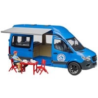 bruder MB Sprinter Camper con conductor, Automóvil de construcción azul