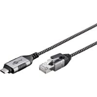 goobay Cable adaptador Ethernet USB-C 3.2 Gen2 > RJ-45, Slim negro/Gris