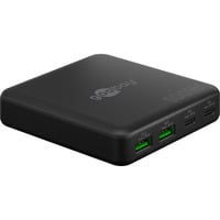 goobay Cargador de mesa multipuerto USB-C, PD, GaN, 100 vatios negro