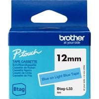 Brother BTAG-L33 cinta para impresora de etiquetas Azul sobre azul claro, Cinta de escritura Azul sobre azul claro, Filipinas, 5 año(s), Brother, P-touch PT-N10, PT-N20, PT-N25BT, 1,2 cm