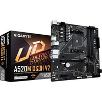 GIGABYTE Placa base A520M DS3H V2 - Soporta CPUs AMD Ryzen serie 5000 AM4, hasta 4733 MHz DDR4 (OC), PCIe 3.0 x16, LAN GbE, USB 3.2 Gen 1 hasta 4733 MHz DDR4 (OC), PCIe 3.0 x16, LAN GbE, USB 3.2 Gen 1, AMD, Zócalo AM4, AMD Ryzen 3000 Series, AMD Ryzen Threadripper 3000 Series, AMD Ryzen Threadripper PRO 3000 WX-Series, Zócalo AM4, 128 GB, DDR4-SDRAM
