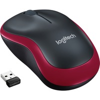 Logitech M185 Ratones, Ratón rojo, Ambidextro, Óptico, RF inalámbrico, 1000 DPI, Rojo, Minorista