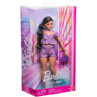 Mattel Barbie Deluxe Style en conjunto metálico violeta, Muñecos 