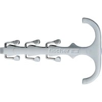 fischer Abrazadera doble Steckfix plus SF plus ZS 10, Brida gris claro