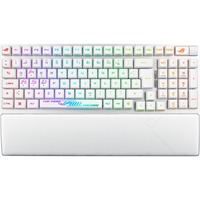 ASUS ROG Strix Scope II 96 RX Wireless teclado Juego USB + RF Wireless + Bluetooth Blanco, Teclado para gaming blanco, 96%, Inalámbrico y alámbrico, USB + RF Wireless + Bluetooth, Switch de tecla óptico, LED RGB, Blanco