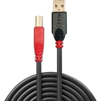Lindy 42761 cable USB USB 2.0 10 m USB A USB B 0,48 Gbit/s Negro, Rojo negro, 10 m, USB A, USB B, USB 2.0, Macho/Macho, Negro, Rojo
