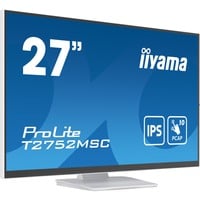iiyama ProLite T2752MSC-W1 pantalla para PC 68,6 cm (27") 1920 x 1080 Pixeles Full HD LED Pantalla táctil Blanco, Monitor LED blanco (mate), 68,6 cm (27"), 1920 x 1080 Pixeles, Full HD, LED, 5 ms, Blanco