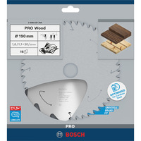 Bosch STANDARD FOR WOOD hoja de sierra circular 19 cm 1 pieza(s) Punta de carburo de tungsteno (TCT), Madera noble, Madera blanda, 19 cm, 3 cm, 1,1 mm, 7900 RPM
