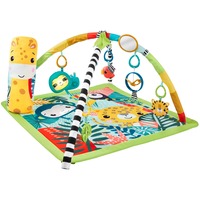 Mattel HJW08 gimnasio para bebé y tapete de juego Plástico Multicolor Manta de juegos para bebés, Gimnasio de actividades/Alfombra Manta de juegos para bebés, Barra de juguetes, Sonoro, Multicolor, Plástico