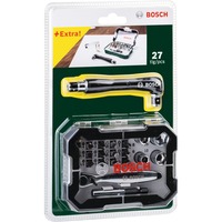 Bosch Juego de puntas para atornillador y carraca, 27 piezas verde