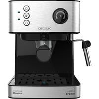 Cecotec 1556, Cafetera espresso acero fino cepillado/Negro
