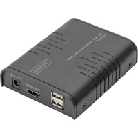 Digitus Receptor Extensor KVM IP HDMI, Switch KVM negro
