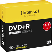 Intenso DVD+R 4.7GB, Printable, 16x 4,7 GB 10 pieza(s), DVDs vírgenes Printable, 16x, DVD+R, 120 mm, Imprimible, Caja de cd, 10 pieza(s), 4,7 GB