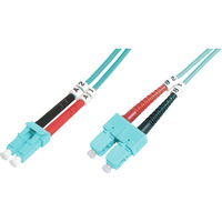 Digitus Cable de parche LWL, dúplex, conector LC > SC, multimodo OM3 turquesa