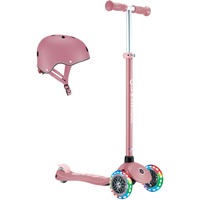 GLOBBER Primo Plus Lights incl. casco, Vespa rosa/Rosa neón