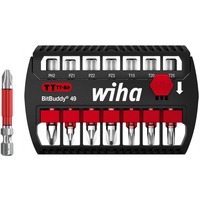 Wiha Juego de puntas BitBuddy TY-Bits 49mm, 7 piezas, Conjuntos de bits negro/Rojo