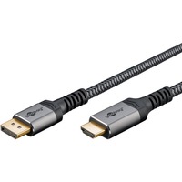 goobay Cable adaptador Plus DisplayPort > HDMI, 4K @ 60Hz gris