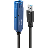 Lindy Extensión activa USB 3.0 Pro, Cable alargador negro/Azul