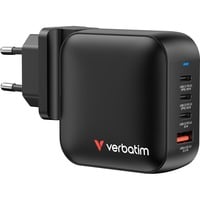 Verbatim Mini GaN Charger 100W Universal Negro Corriente alterna Carga rápida Interior, Cargador negro, Interior, Corriente alterna, Negro