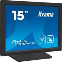 iiyama T1531SR-B1S monitor POS 38,1 cm (15") 1024 x 768 Pixeles XGA Pantalla táctil, Monitor LED negro (mate), 38,1 cm (15"), 1024 x 768 Pixeles, XGA, 0,297 x 0,297 mm, 2500:1, 18 ms