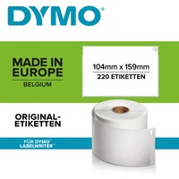 Dymo LW - Etiquetas de envío extragrandes - 104 x 159 mm - S0904980 Blanco, Etiqueta para impresora autoadhesiva, Papel, Permanente, Rectángulo, LabelWriter