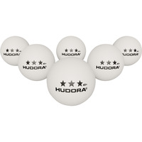 HUDORA Pelotas de ping-pong 3 estrellas, 6 unidades, Balón blanco