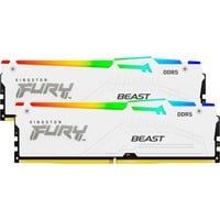 Kingston FURY FURY Beast 32GB 6400MT/s DDR5 CL32 DIMM (Kit de 2) White RGB EXPO, Memoria RAM blanco, 32 GB, 2 x 16 GB, DDR5, 288-pin DIMM, Blanco