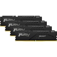 Kingston FURY FURY Beast 64GB 5200MT/s DDR5 CL40 DIMM (Kit de 4) Black XMP, Memoria RAM negro, 64 GB, 4 x 16 GB, DDR5, 288-pin DIMM, Negro