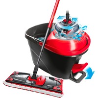 Vileda Mopa ULTRAMAX 2en1 TURBO juego completo, Limpiador de suelo negro/Rojo