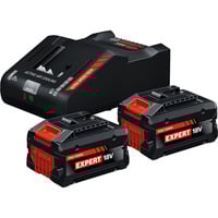 Bosch Set de inicio EXPERT 18V, 2x EXBA 18V-80 + cargador EXAL18V-160, Conjunto negro