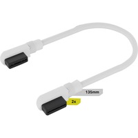 Corsair iCUE LINK Cable Slim, 135mm, 90° doblado blanco