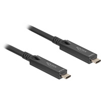 DeLOCK Cable USB-C óptico activo 8K video + datos + PD negro