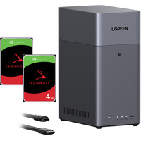 UGREEN Paquete DH2300 con 2x Seagate IronWolf NAS 4 TB CMR negro