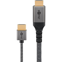 goobay Cable HDMI Plus delgado de alta velocidad con Ethernet, 4K @ 60Hz gris