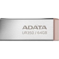 ADATA UR350 unidad flash USB 64 GB USB tipo A 3.2 Gen 1 (3.1 Gen 1) Marrón, Lápiz USB níquel/Marrón, 64 GB, USB tipo A, 3.2 Gen 1 (3.1 Gen 1), 100 MB/s, Sin tapa, Marrón