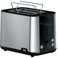 Braun HT101BI-HT1510BK 8 2 rebanada(s) 900 W Negro, Acero inoxidable, Tostadora acero fino/Negro, 2 rebanada(s), Negro, Acero inoxidable, Plástico, Acero inoxidable, 900 W, 193 mm, 316 mm