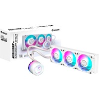 GIGABYTE AORUS WATERFORCE X II 360 ICE Refrigerador de CPU líquido AIO - 3x ventiladores ARGB de 120 mm, pantalla LCD a todo color, DAISY-CHAIN, compatible con Intel LGA 1851 y AMD AM5, Refrigeración por agua blanco, pantalla LCD a todo color, DAISY-CHAIN, compatible con Intel LGA 1851 y AMD AM5, Sistema de refrigeración líquida todo en uno, 12 cm, Blanco