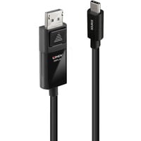 Lindy 43342 adaptador de cable de vídeo 2 m USB Tipo C DisplayPort Negro negro, 2 m, USB Tipo C, DisplayPort, Macho, Macho, Derecho